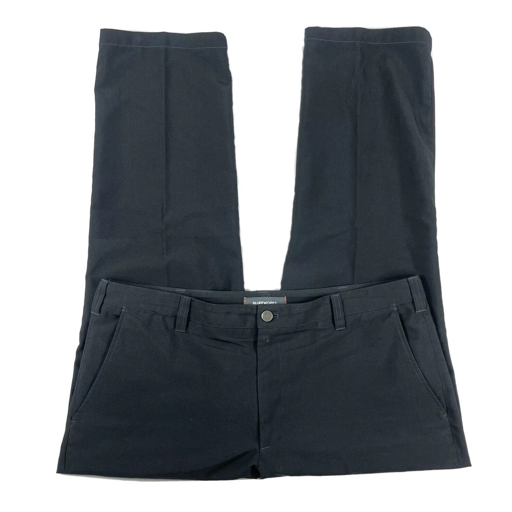 BLUFFWORKS Black Original Regular Fit Performance Pant Size Mens 40x30
